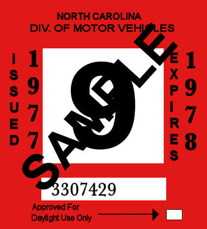 (image for) 1977-78 North Carolina INSPECTION Sticker